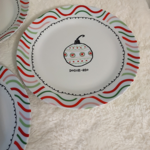 4 Dessert Plates "8" Decor-ate Porcelain by C.R.Gibson - Picture 3 of 9